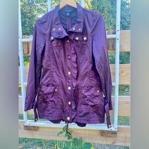 Burgundy White House Black Market jacket with gold hardware